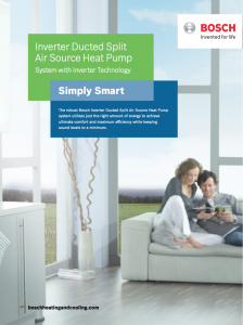 Bosch Inverter Ducted Split Air Source Heat Pump Brochure